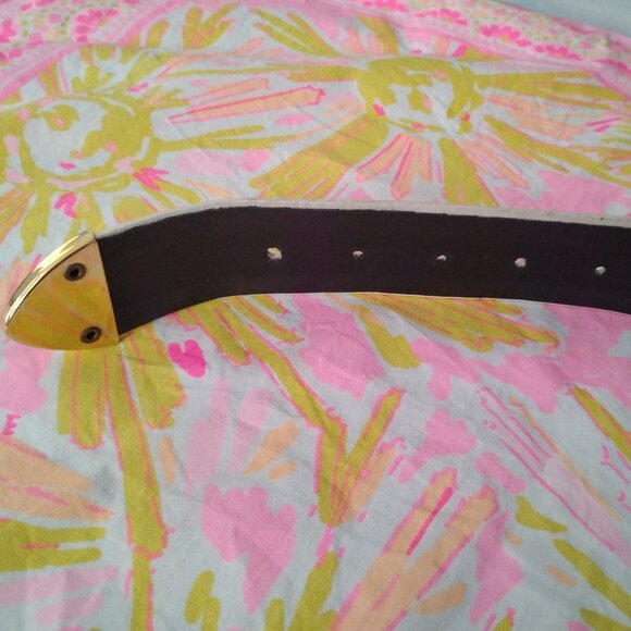 ❤️Vintage Womens ST MAARTEN DALLAS Off White Reptile and Medusa Head Belt SZ 28